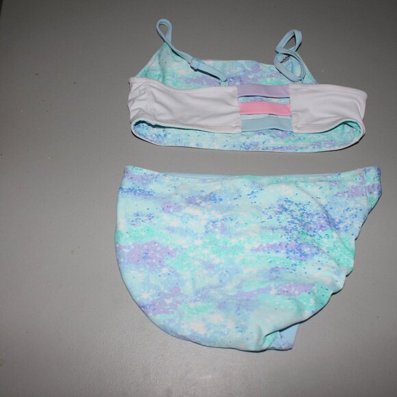 Multi Color Reversibile 2 Pcs Justice Bikini Swimsuit Size 14 - Picture 4 of 11